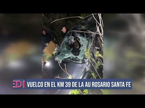 Vuelco en el kilómetro 39 de la autopista Rosario - Santa Fe
