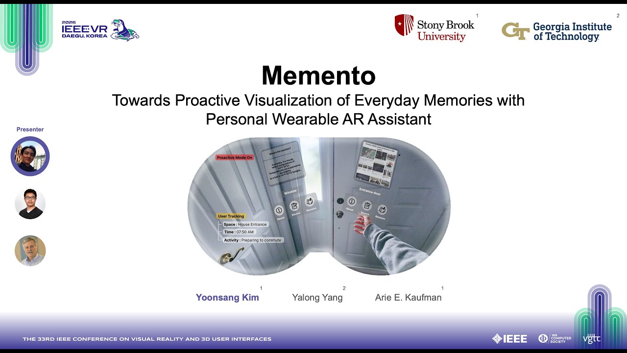 IEEE VR 2026 (VRW): Towards Proactive Visualization of Everyday Memories with Personal Wearable AR
