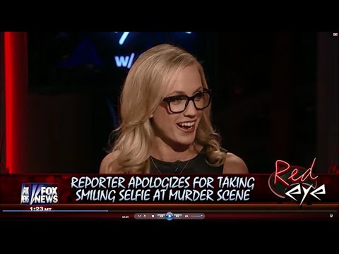 06-26-14 Kat Timpf on Red Eye - Smiling Selfie at Murder Scene