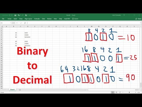 Binary to Decimal Using Excel