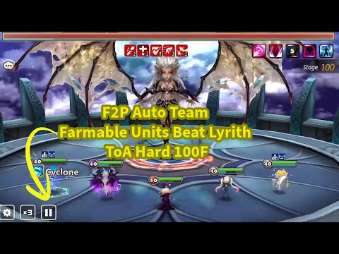 F2P Team Auto ToA Hard 100F Boss (Lyrith)! | Easy Summoners War Guide Full (2xSpeed)