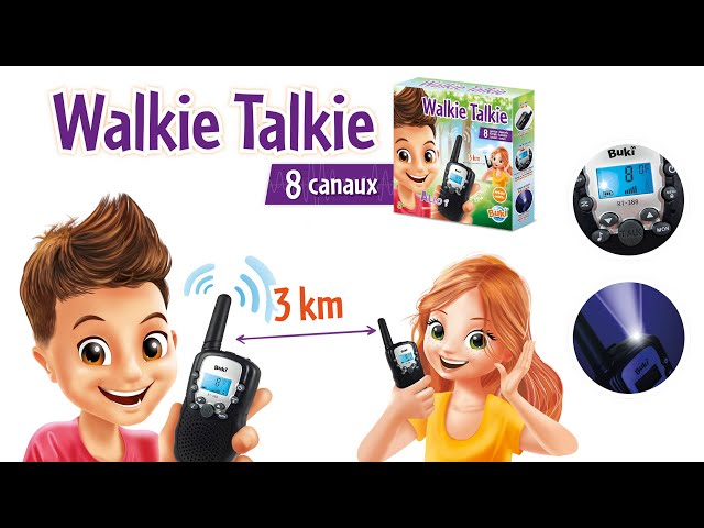Buki Walkie Talkie Kinderradios sind Qualitätsspielzeuge mit den Eigenschaften echter Radios für Erwachsene. 