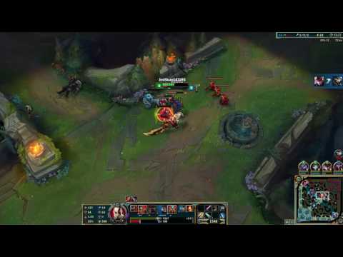 Kratos Tryndamere and Jhin vs Vayne stomping bot lane League Of legends
