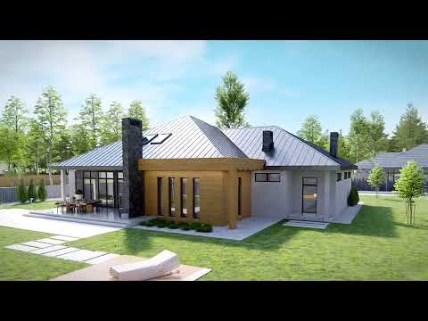 X12 - Projekt domu parterowego o powierzchni 260 m², z garażem, 3 sypialniami i dużym salonem.