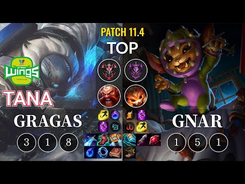 JAG TaNa Gragas vs Gnar Top - KR Patch 11.4