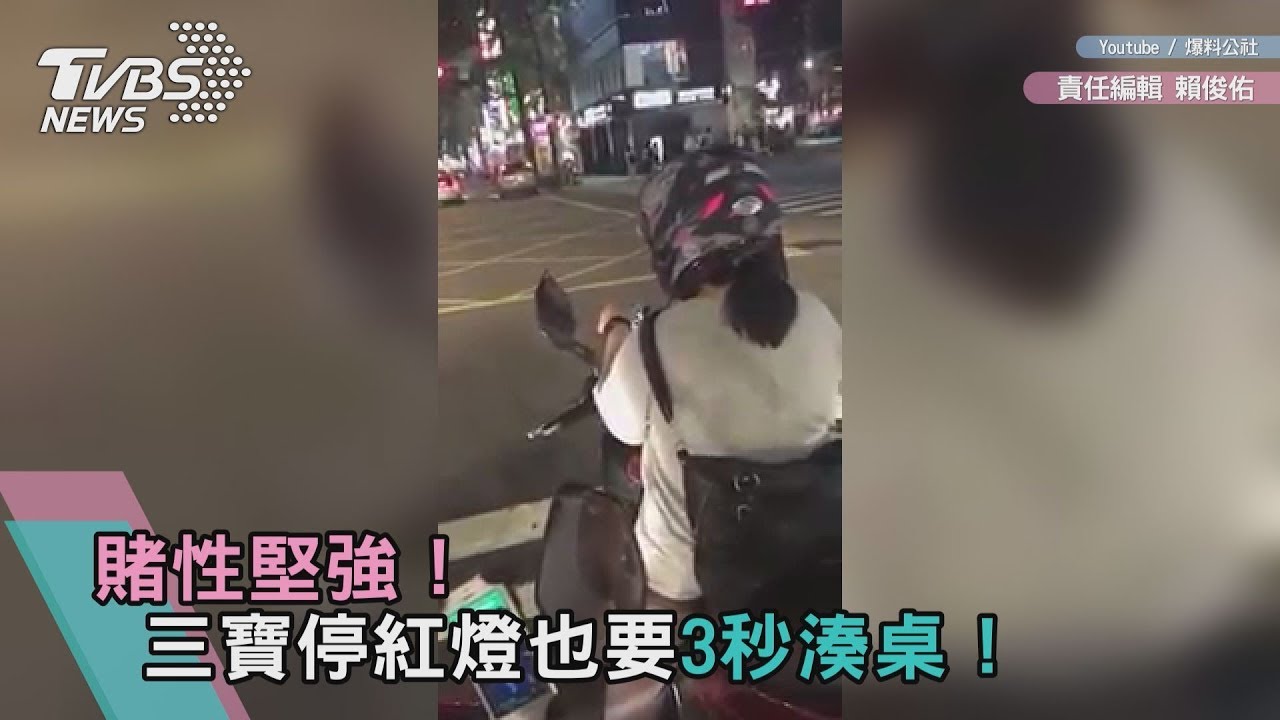 賭性堅強! 三寶停紅燈也要3秒湊桌!