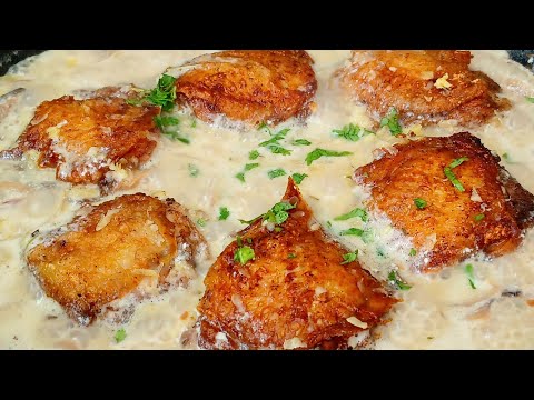 Creamy Garlic Mushroom Chicken Recipe/Delicious and Easy to Make