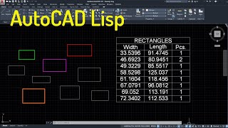 AutoCAD Count Rectangle Dimension LISP