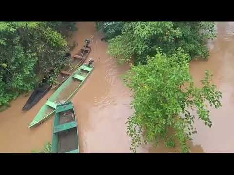 Rio Ivaí com nível elevado no Porto Ubá, município de Lidianópolis