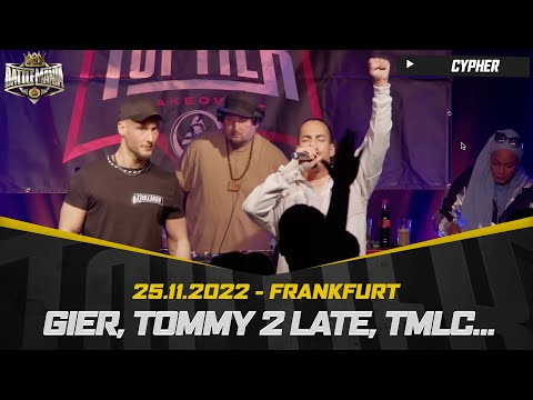 TopTier Takeover FFM: 25.11.22 - Cypher mit GIER, VALIK, DASCHA, FREEZY, TOMMY 2 LATE, TMLC