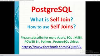 Postgresql Tutorials | Self Joins in Postgresql | postgresql joins