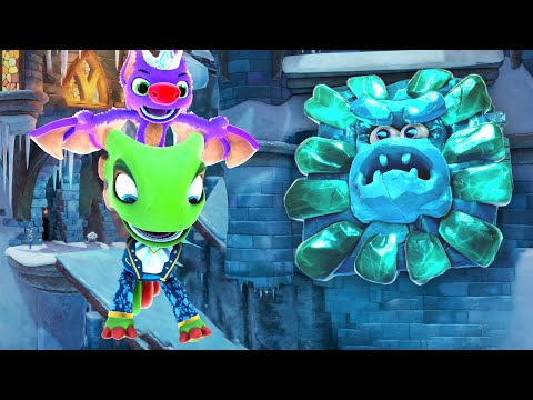 100% Glitterglaze Glacier ALL Secrets Revealed | Yooka-Replaylee 100% Walkthrough