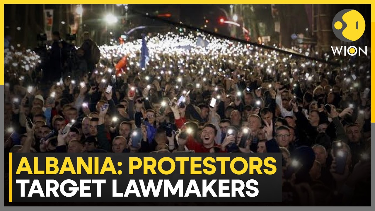 Tear Gas & Water Cannons Fired At Protestors In Albania | WION News
