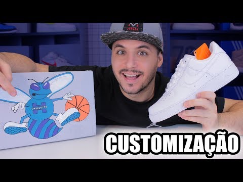 Customização Air Force 1 Branco NBA Charlotte