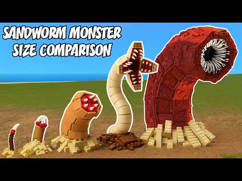 Death Sandworm Evolved Size Comparison - Lego Giant Desert Dune Monster Awakening