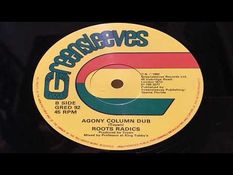 [12”] Agony Column Dub/Roots Radics/Toyan/1982 [GRED 92 B]
