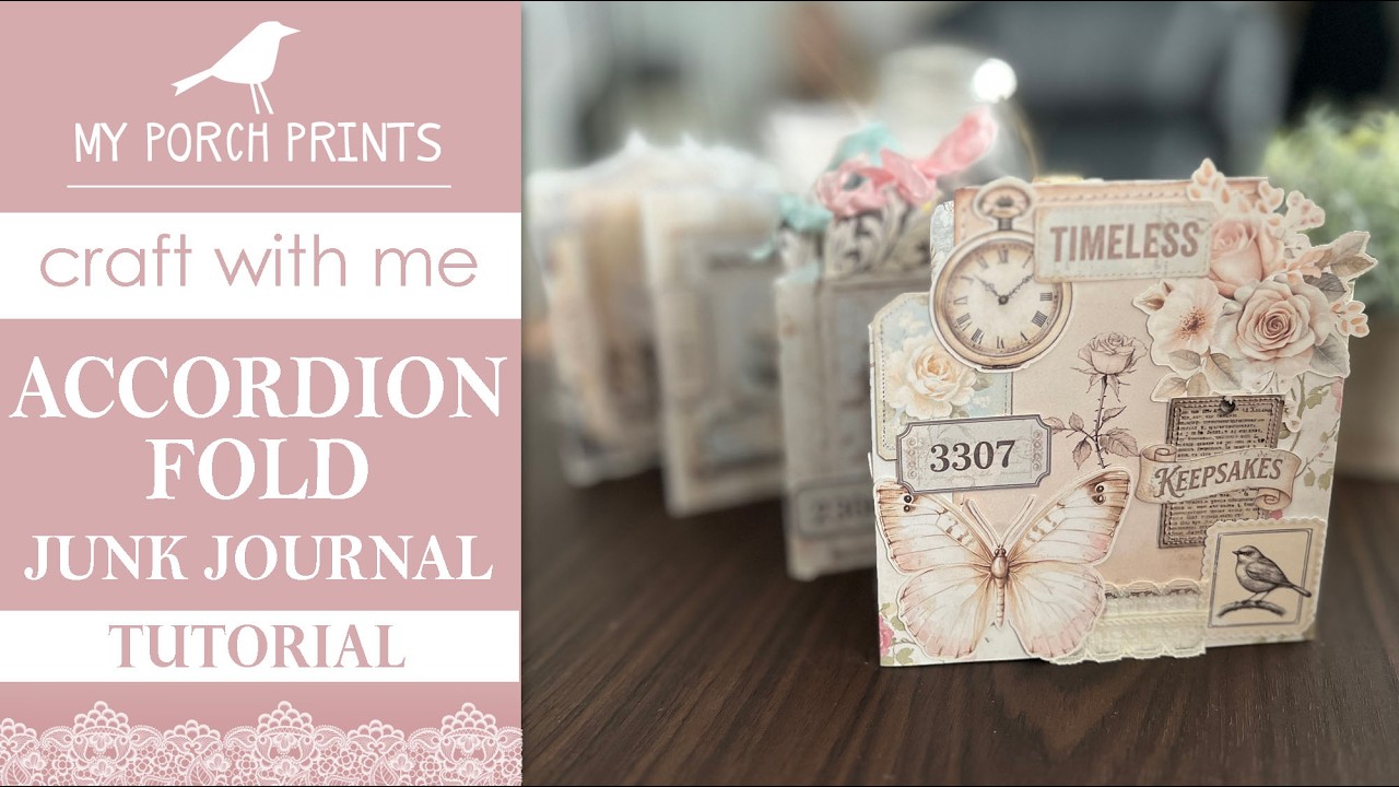 EASY No-Sew Double Sided Accordion Fold Junk Journal Tutorial 🤍 Heirloom Elegance