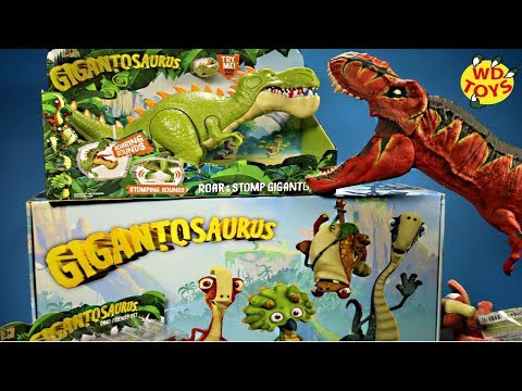 GIGANTOSAURUS VS T-REX!! Huge Box New Dinosaur Adventure Toys  Vs Jurassic World Dino Toys