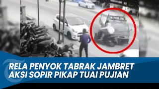 Download lagu TUAI PUJIAN! Aksi Nekat Sopir Mobil Pikap Rela Mobil Penyok Tabrak Jambret Kabur mp3
