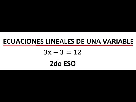 Ecuaciones lineales sencillas