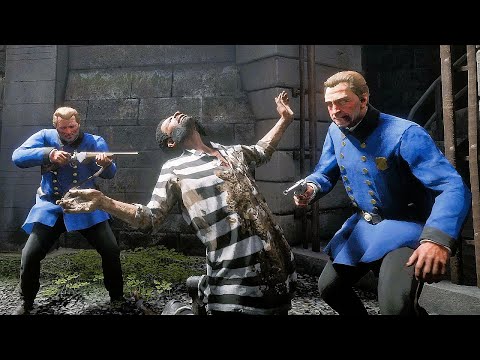 Prisoners vs Prison Guards | Red Dead Redemption 2 NPC Wars 105