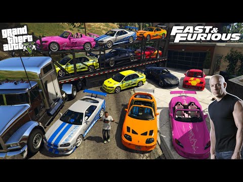 GTA 5 - Franklin Taking Delivery Of Fast and Furious Cars | (GTA V Real Life Cars)