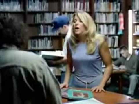 Dumb blonde at a library