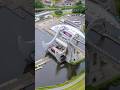 The Falkirk Wheel turning in just 4 minutes real time to link 2 canals😊 #falkirk #scotland #drone