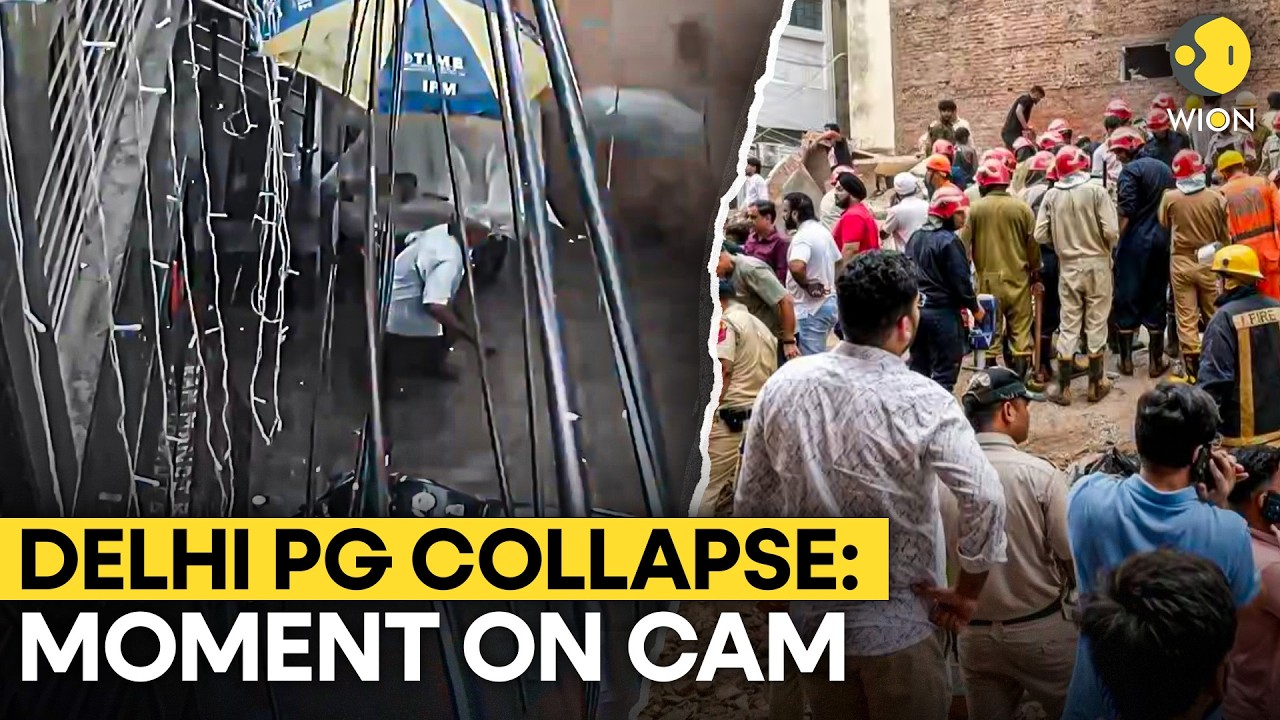 Deadly Delhi PG Horror LIVE: Chilling Visuals of Building Collapse Caught on Cam; at Least 7 Dead