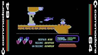 C64. My sons first experience of playing a C64 game, using a joystick and he did gooood.