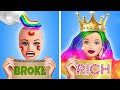 RICH vs BROKE Doll Crafts! Cool Doll Makeover by TeenVee