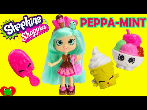 Shopkins Peppa Mint Doll Shoppies Collection with EXCLUSIVES Video