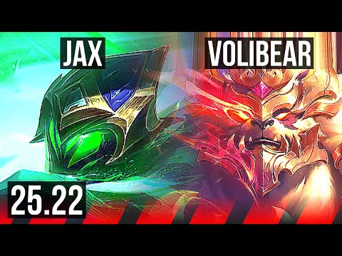 JAX vs VOLIBEAR (TOP) | 7 solo kills, Godlike, 9/2/1 | KR Diamond | 25.22