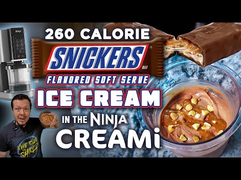 Ninja Creami SNICKERS Soft Serve Ice Cream (Only 260 Calories!)
