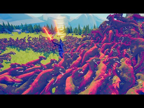 SWORD GOD vs 1000x RAPTORS - Totally Accurate Battle Simulator TABS