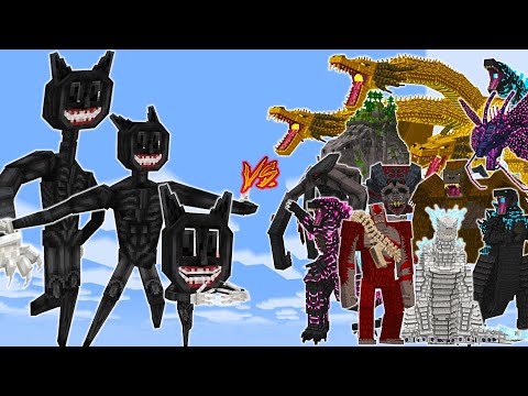 CARTOON CAT vs GODZILLA LEGACY OF TITAN | MINECRAFT PE BATTLE