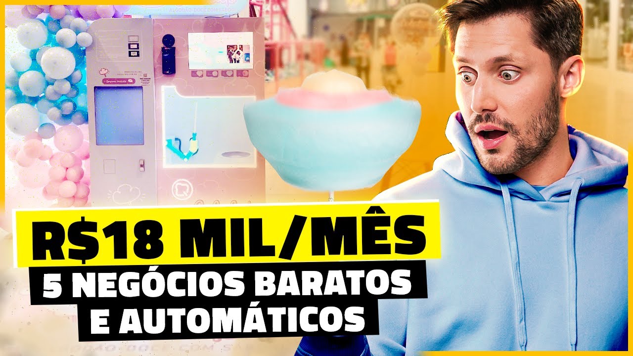 GANHE DINHEIRO COM FRANQUIAS BARATAS DE MÁQUINAS AUTOMÁTICAS TRABALHANDO APENAS 60 MINUTOS/ SEMANA