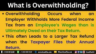 Oct 22, Wednesday - About Overwithholding