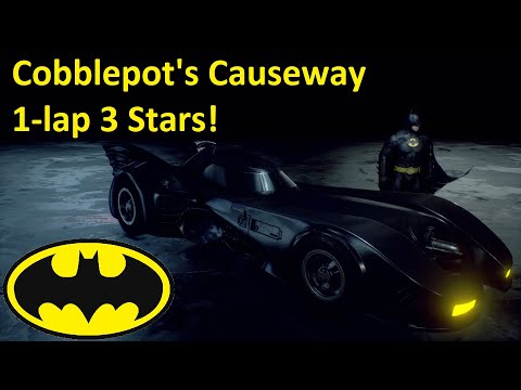 Batman Arkham Knight Race - 1989 Batmobile on Cobblepot's Causeway 1-lap 3 stars!