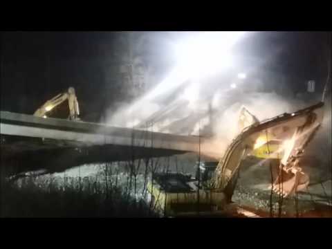 Demolice mostů na D1-051 - Psáře a Dubovka (19.-20.3.2016)