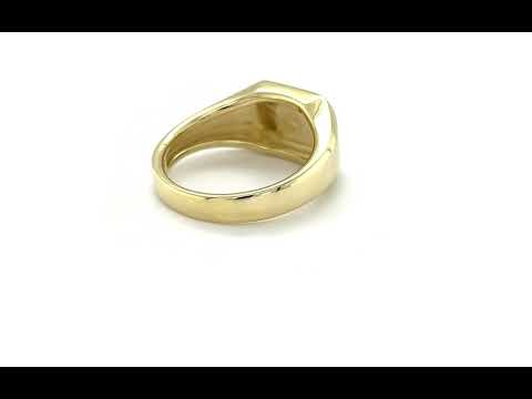 9ct Yellow Gold Diamond Set Signet Ring 0.02ct - 03230008 | Johnsons Jewellers