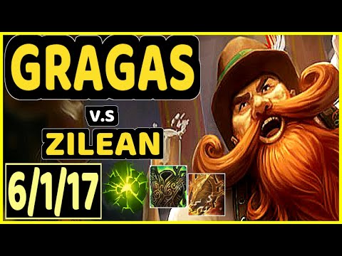 BIOPANTHER (GRAGAS) vs ZILEAN - 6/1/17 KDA BOTTOM SUPPORT GAMEPLAY - OC Ranked GRANDMASTER
