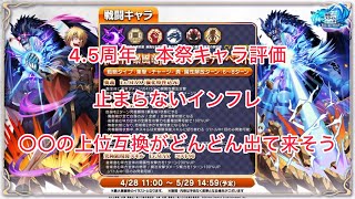 まおりゅう　4.5周年　本祭キャラ評価　今後はこのレベルに調整される。