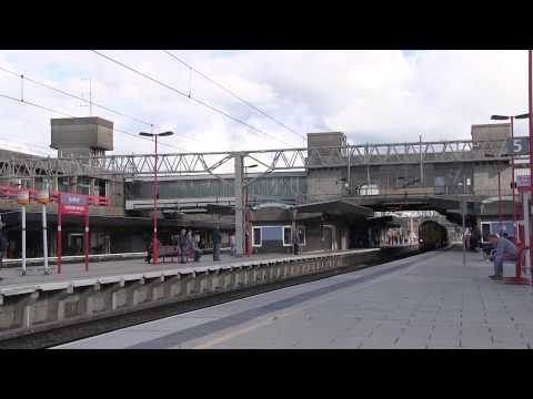 DRS Class 20 308 & 20 305 through Platform 5 at Stafford Station