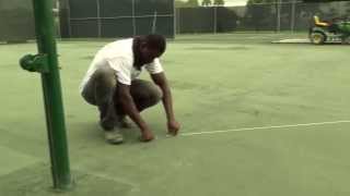 Installing New Line Tapes on a Har-Tru Clay Court