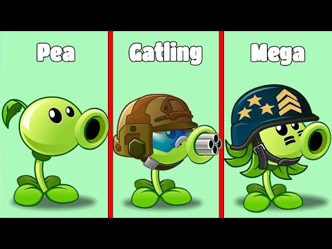 Peashooter and Other Pea Plant Level 1 Vs Team Summer Gargantuar Zombie - PvZ 2