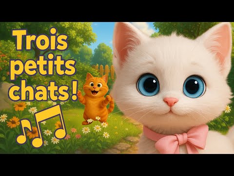 Trois p’tits chats ! – Chanson enfantine drôle et entraînante !  Comptine française classique