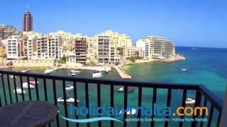 preview picture of video 'Saint Julians Malta , Direct Seaview holiday apartment to rent  (R372)'
