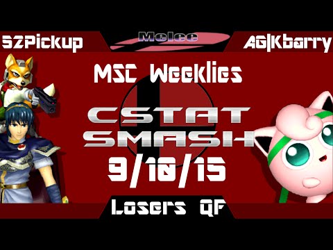 MSC Melee 9-10-15 Singles LQF - 52Pickup (Marth, Fox) vs. AG|KBarry (Jigglypuff)