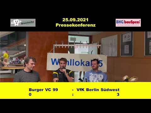 Pressekonferenz 25.09.2021 Burger VC 99 vs. Vfk Berlin Südwest